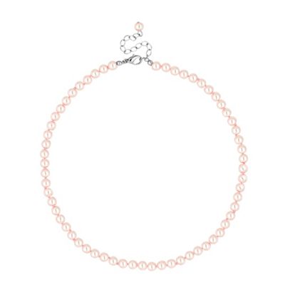 Mini pink pearl round chain necklace